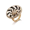 14430 Wholesale beautiful women jewelry oval shaped ring fish scale fracture design golden finger ring