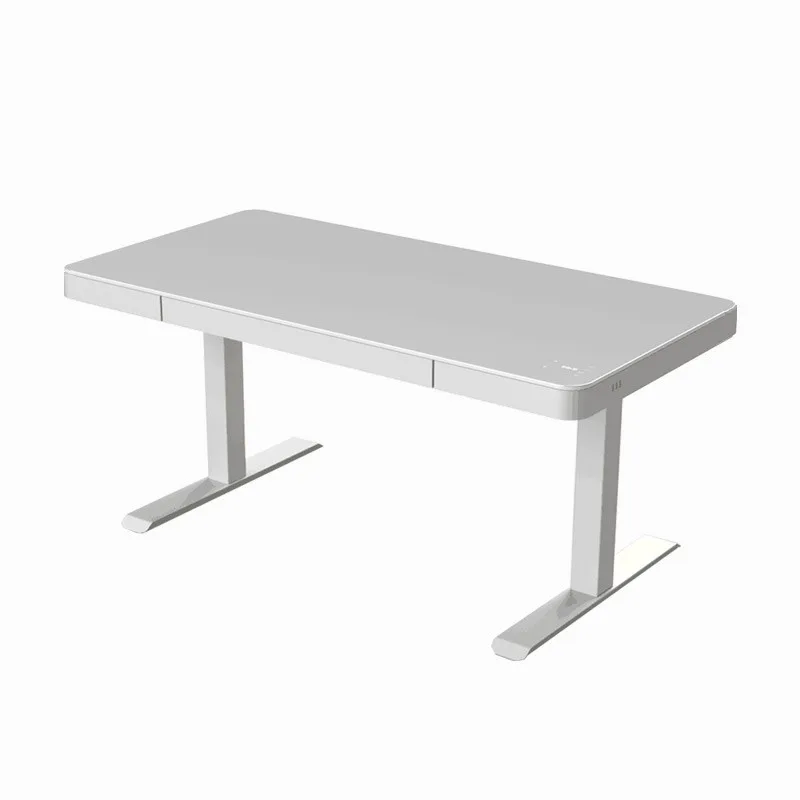 2019 New Design Tempered Glass Stand Desk 8mm Tempered Glass Electric