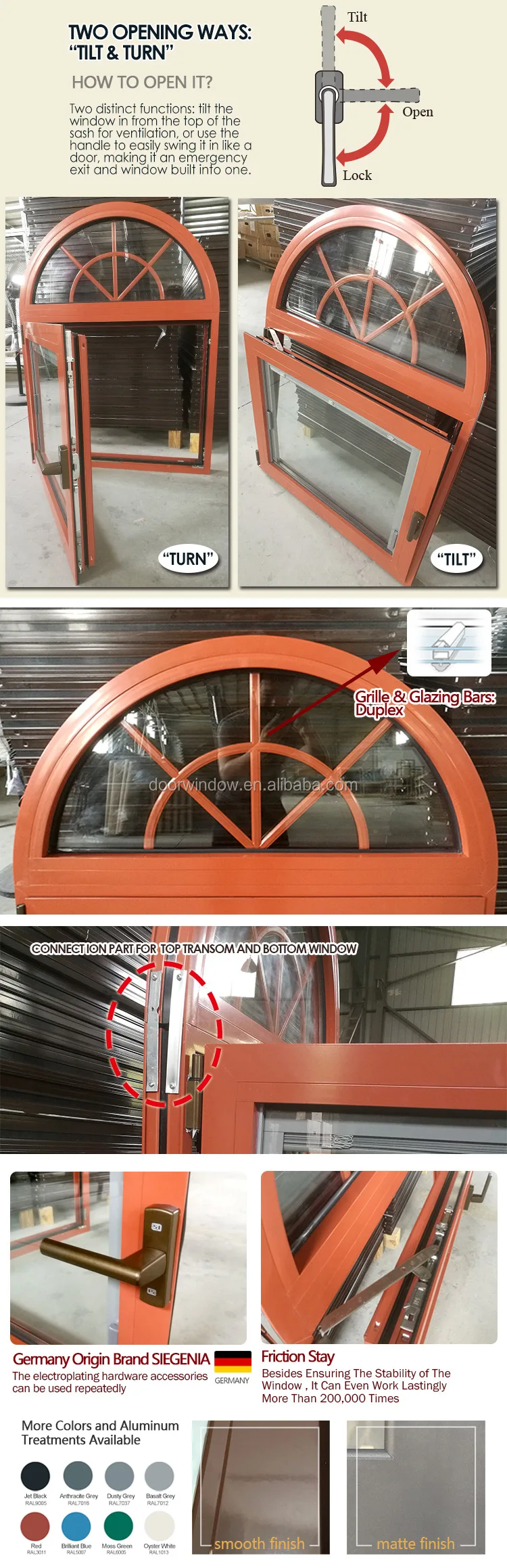 Large glass windows commercial window price awning window with frosted glass