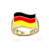 Customized 316l stainless steel German flag world cup rings sport rings men silver gold color