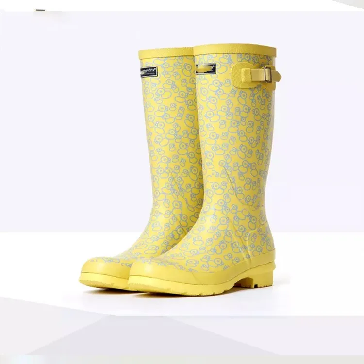 Women Yellow Top Rated Rubber Boots Rain Boots With Rubber Soles Buy
