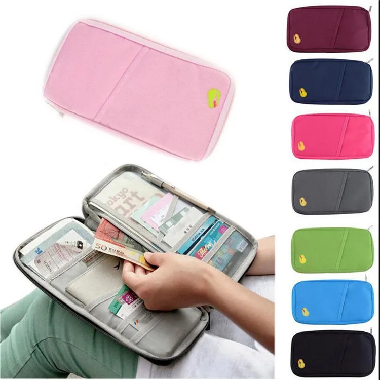 New Zipper Passport Pouch Cash Wallet Travel Passport Credit Id Card