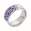 Wholesale Latest Style Colored Crystal Women Men Stainless Steel Wedding Ring Designs JDR058