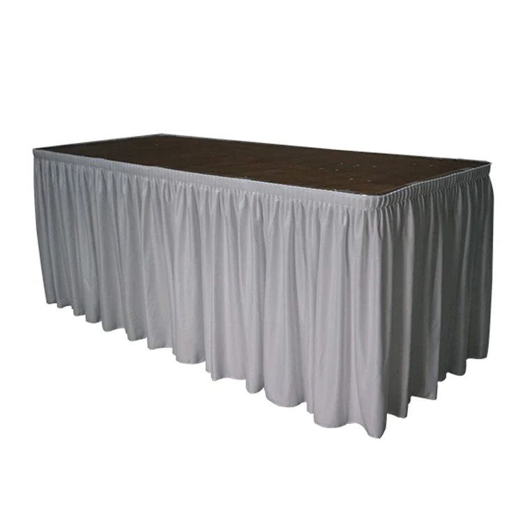 Wholesale 100 Polyester Skirts Cover Linen Disposable Table Skirting