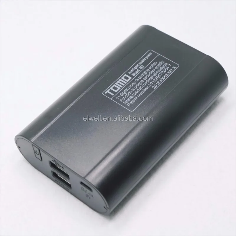 
Portable black color power bank case note 5 5V 1A 2.1A output 3 slot external battery pack 18650 passed CE ROHS 