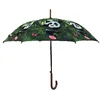 Straight Auto Open Durable Wooden Handle Stick Umbrella