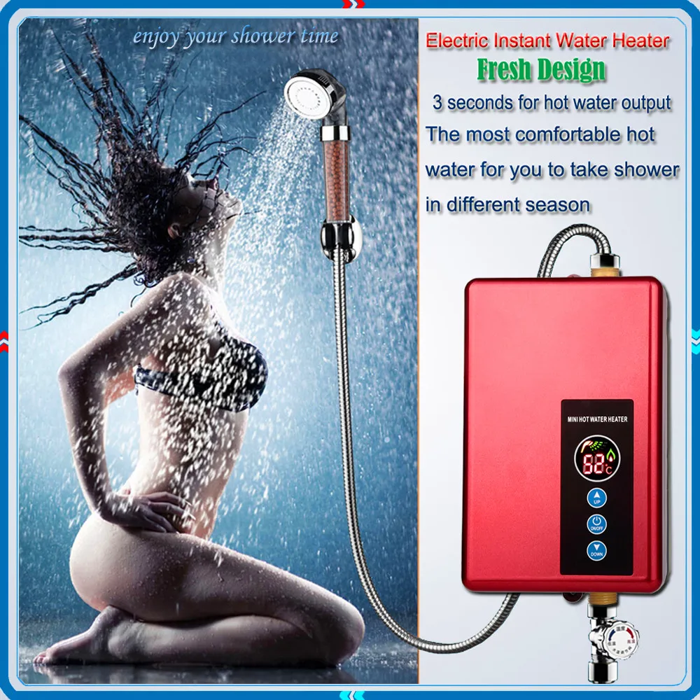 Calentador De Agua Eléctrico Instantáneo Para Ducha,220-240v,3-8kw,Gran