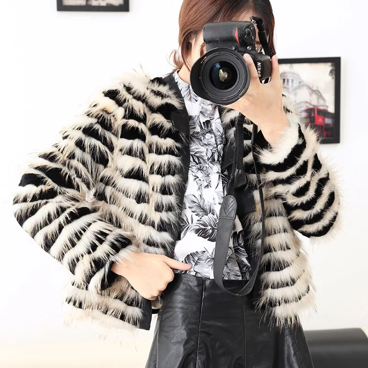 Free shipping fashion New arrival font b winter b font 2016 raccoon fur coat short dress