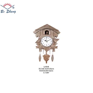 Beautiful House Shape Wall Clock Sway Function With Bird Sound