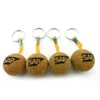 Floating Keychain Cork Ball Natural Color Synthetic Rope Metal Zinc Print Logo Custom Cork Keychain