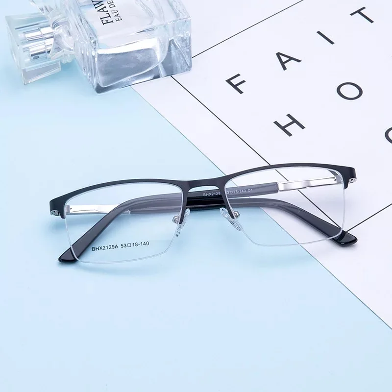 Glasses Frame Optical eyewear Frame Mens Rectangle Stylish Eyewear Frame Non-Prescription Clear Lenses