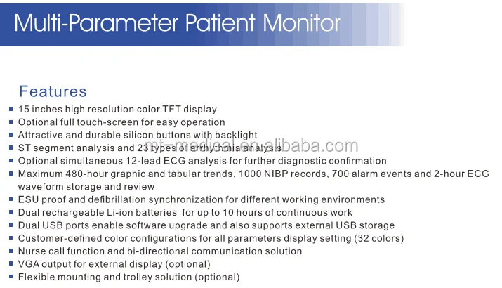 Hospital Equipment Multiparameter Patient Monitor Price For Sale