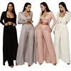 2018 New Design knitting autumn winter coat 2jumpsuit set full sleeve fashion clothes Running pants