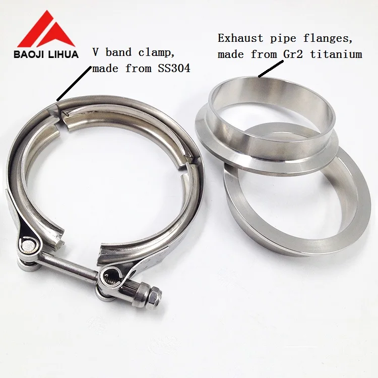 Automobile 3" Titanium V band exhaust flanges