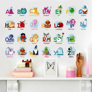 Cartoon Customized Vinyl Alphabet Letters Nursery Wall Decoration