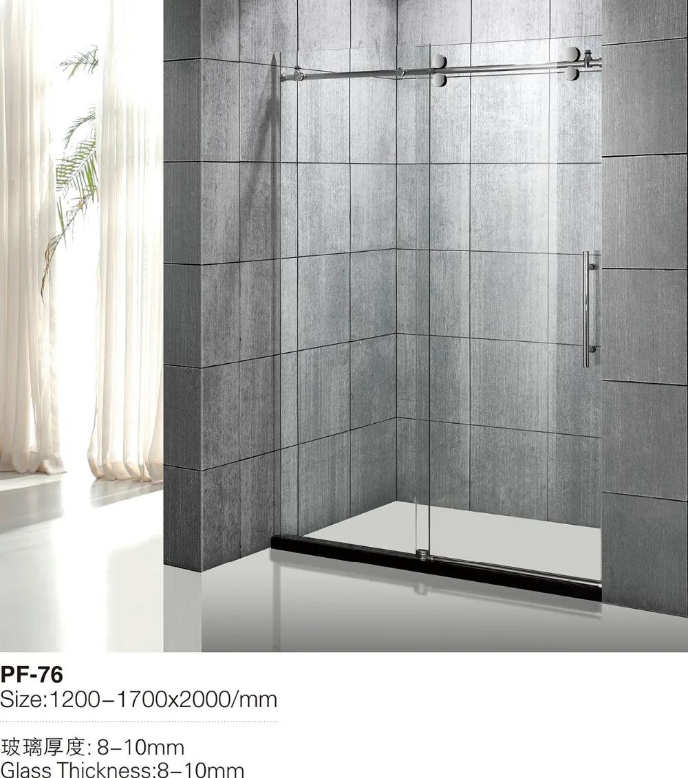 2019 New Rollers Wheel Modern Desgin Aluminium Sliding Shower Door For