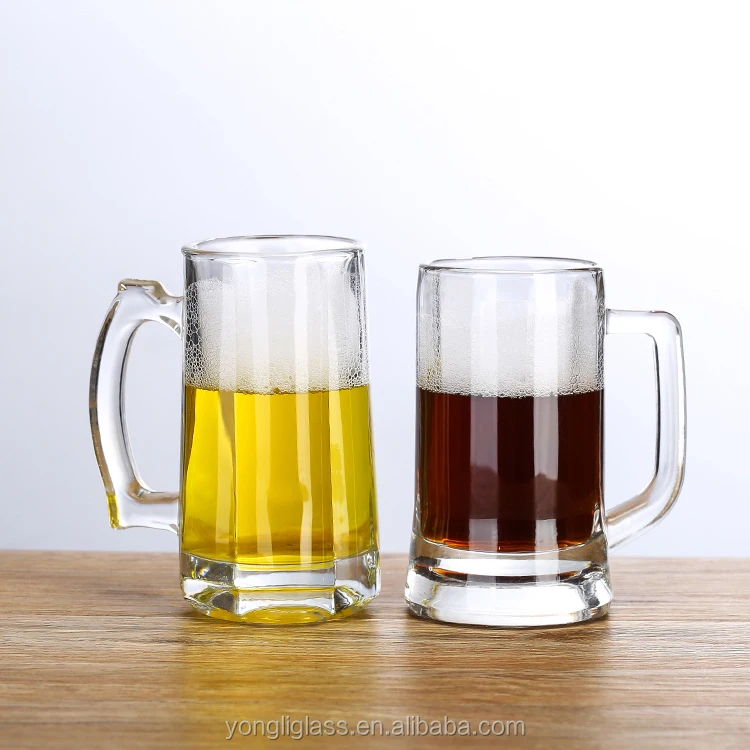 Factory Price Promotional Vertical Stripes Tankard Mug, High Quality Oktoberfest Beer Glass Mug with Handle