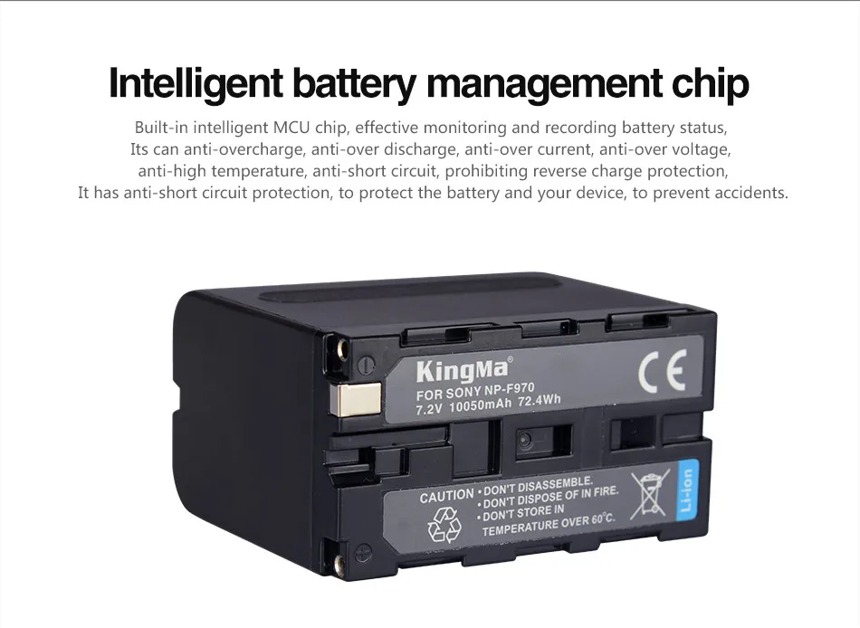Kingma 10050mah Npf970 Replacement Camcorder Battery For Sony Npf960 Npf950 And Led Video