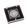 Customized acrylic coin display block case with clear plastic coin capsules holder wholesale