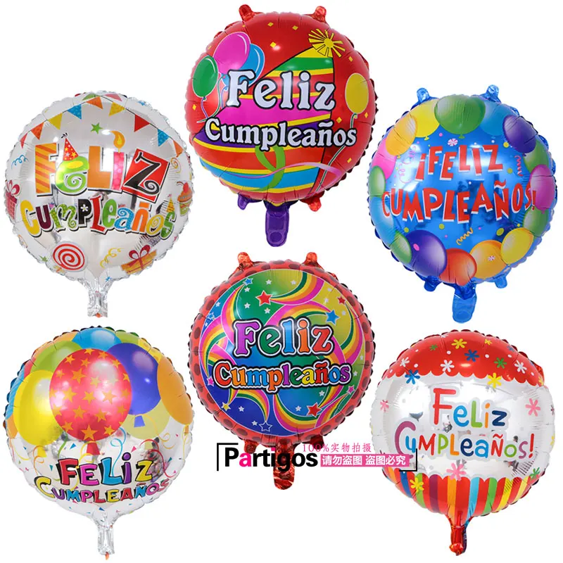 Gelukkige verjaardag ballonnen in Spaans voor verjaardag decoratie