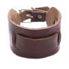 China Factory Wholesale Leather Bracelet Genuine Leather Wristband First Class Leather Cuff men's Bracelet Brown