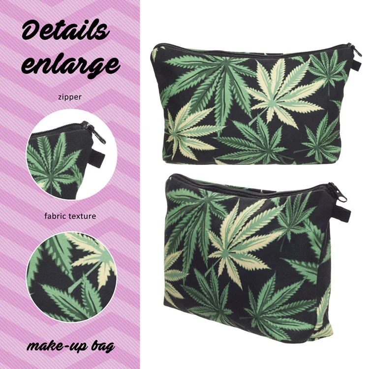 Cannabis Leaf Zipper Bag