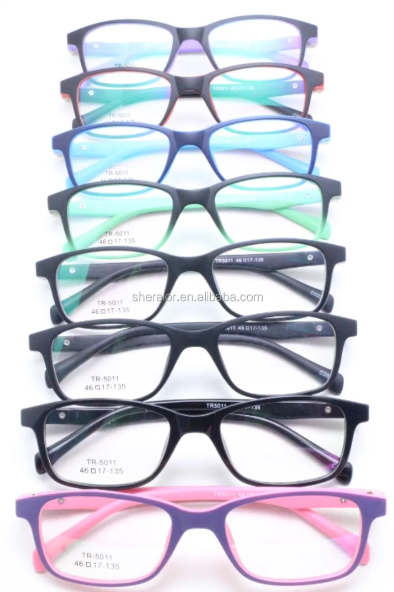 Fast Devery Kids Tr90 180 Degree Flexible Hinge Rectangle Shape Dual Color Optical Glasses Frame