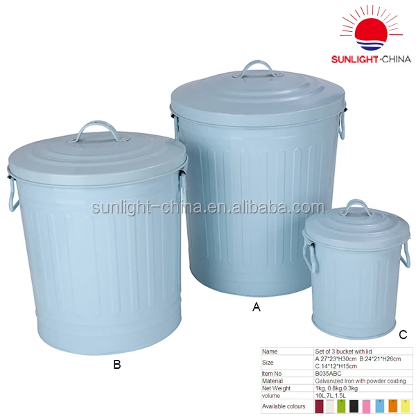 metal bucket with lid