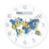 12 inch creative world map tempered glass clock with UV printing