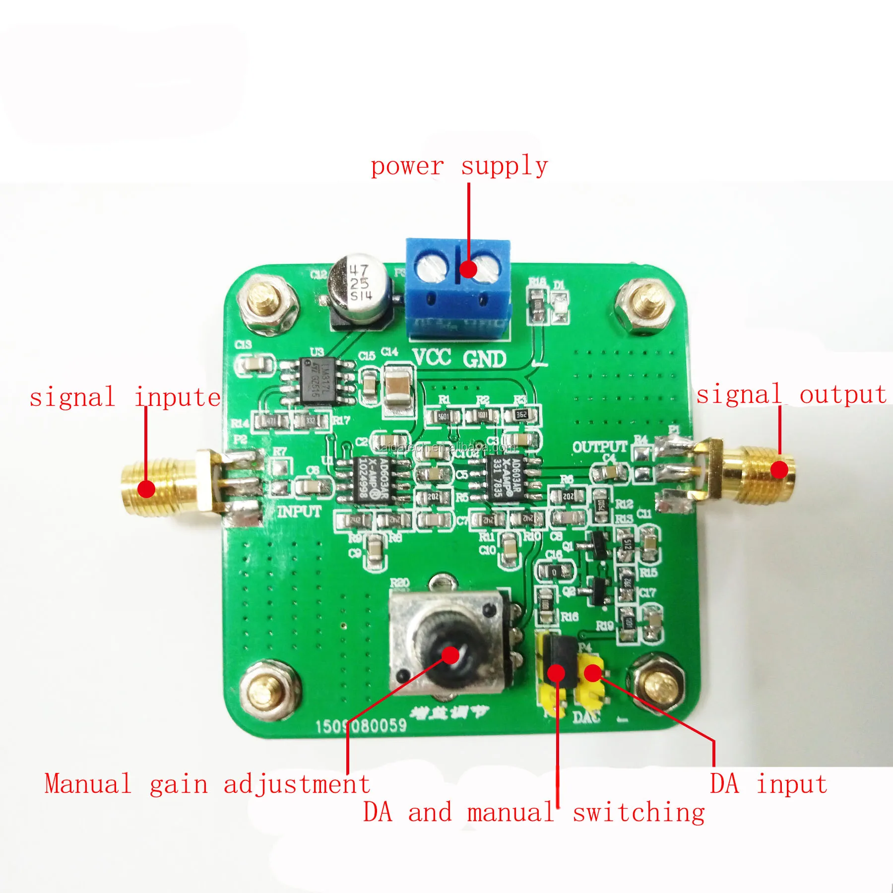 Taidacent Ad603 Da Input Voltage Controlled If Amplifier With Agc ...