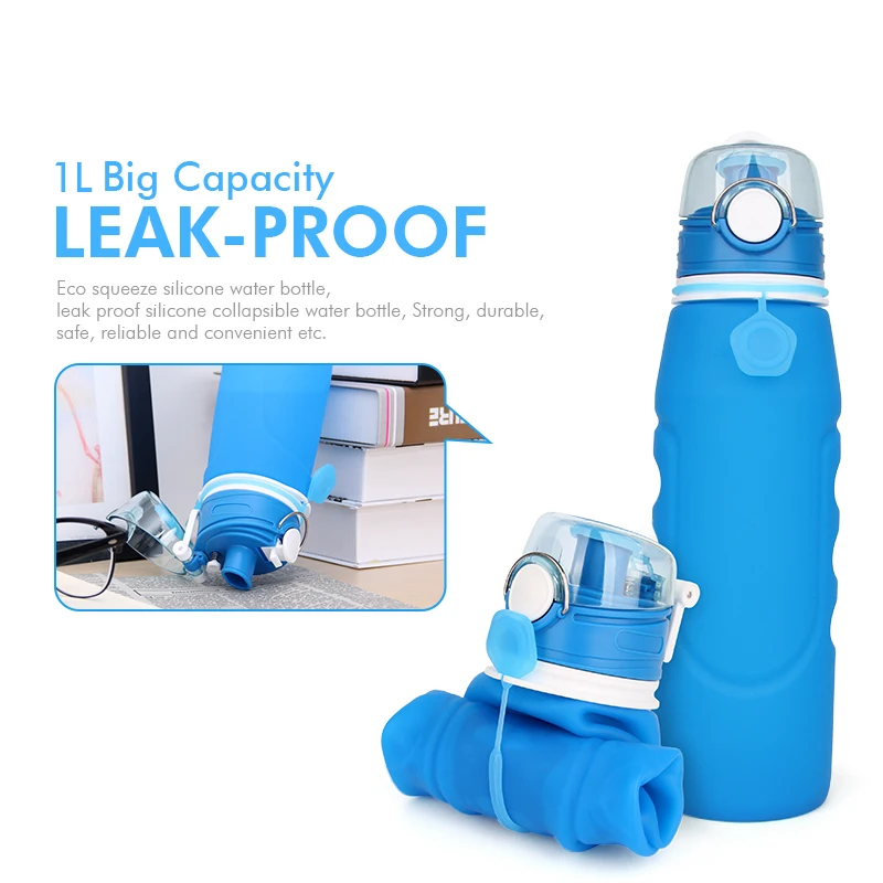 China Supplier Custom Collapsible Bpa Free Silicone Water Bottles China Supplier Custom Collapsible Bpa
