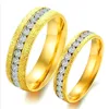 Latest Design CZ Diamond Couple Engagement Ring, Low Price Gemstone Saudi Arabia Gold Drill Bit Wedding Ring Set