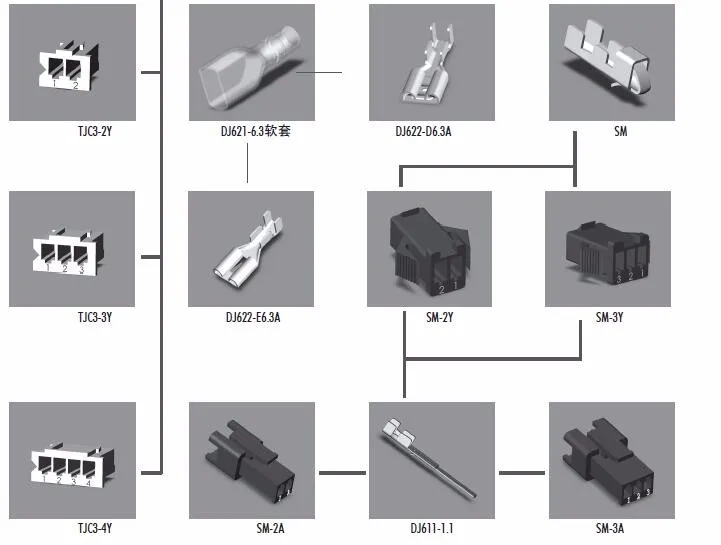 electric bike cable connectors, SM 2.54 SM3A SM3Y e bike connector