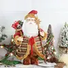 Wholesale High Quality Fabric Indoor Christmas Statue Decoration Standing Santa Claus
