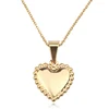 Stainless Steel Chain Jewelry Heart Shape Pendant Gold Necklace