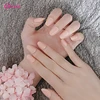 F35 24 pcs/box full cover press on pure bright bean coloured wide nail tips acrylic nail tips natural wholesale