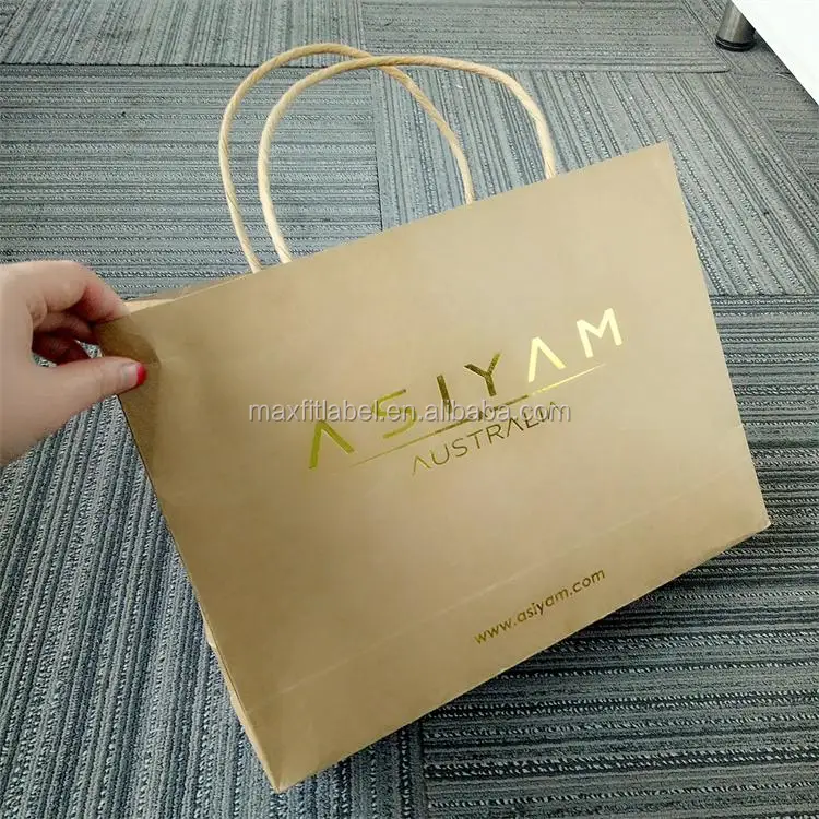 Custom Printed Brown Paper Bags No Minimum Luxury Matt Black Gift Bags