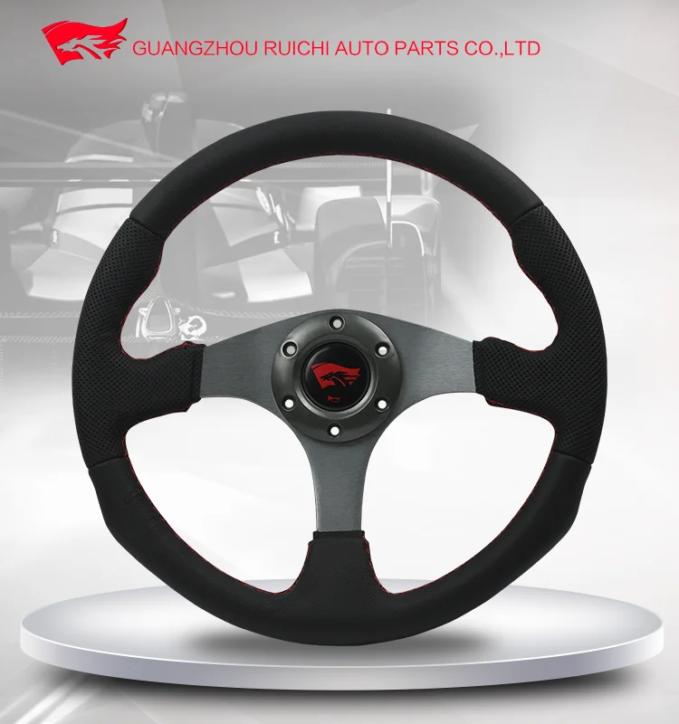 Car Interior Accessories 350mm Leather Off Road Steering Wheel With Flat Dished Buy Steering Wheel With Accelerator Off Road Steering Wheels Flat