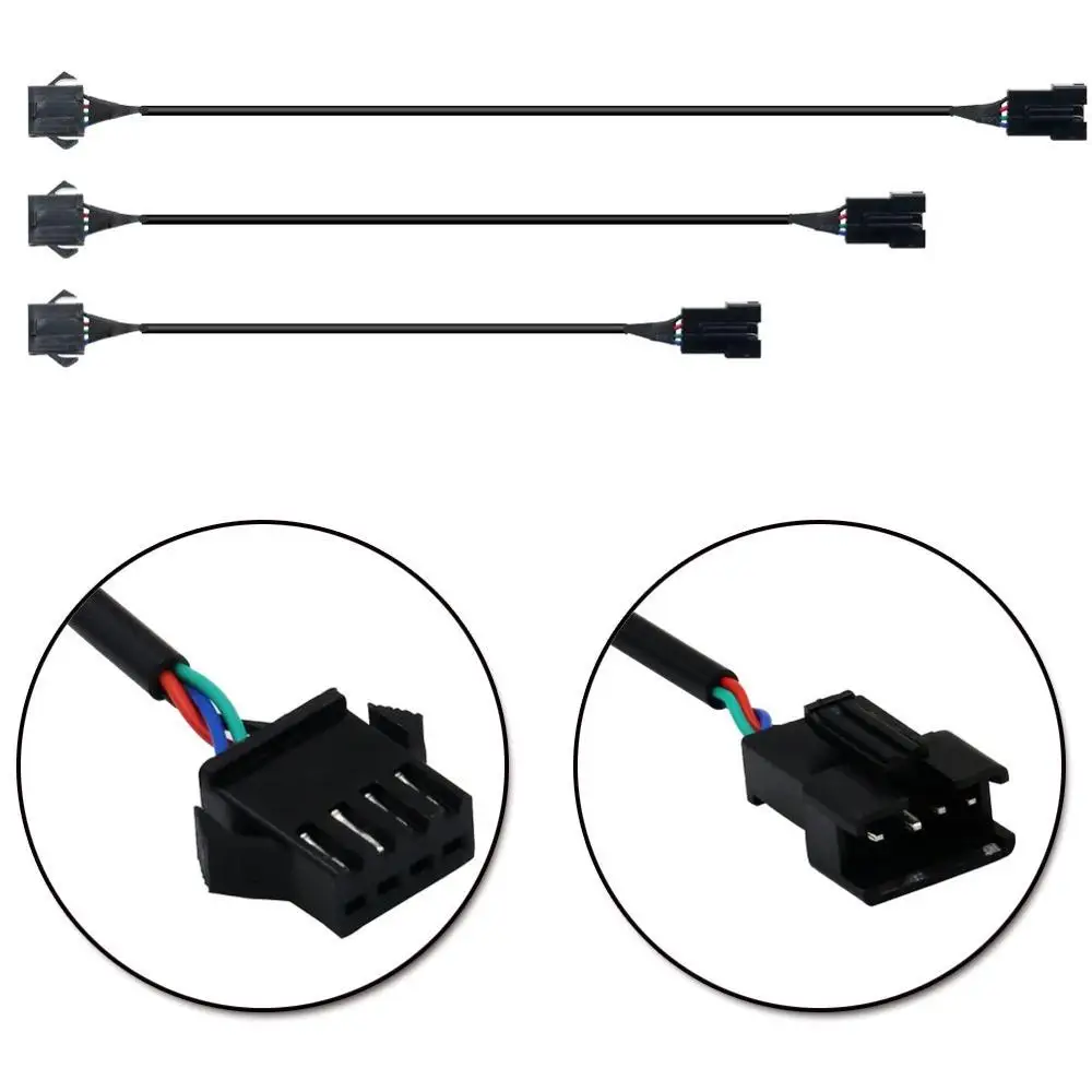 Extension Cable Wire Cord Set 30cm/60cm/90cm and 1-to-10 Splitter for LED Glow Light Multi-color Neon Strip