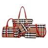 Wholesale Multi-purpose women printed stripe 6 pieces set canvas handbag
