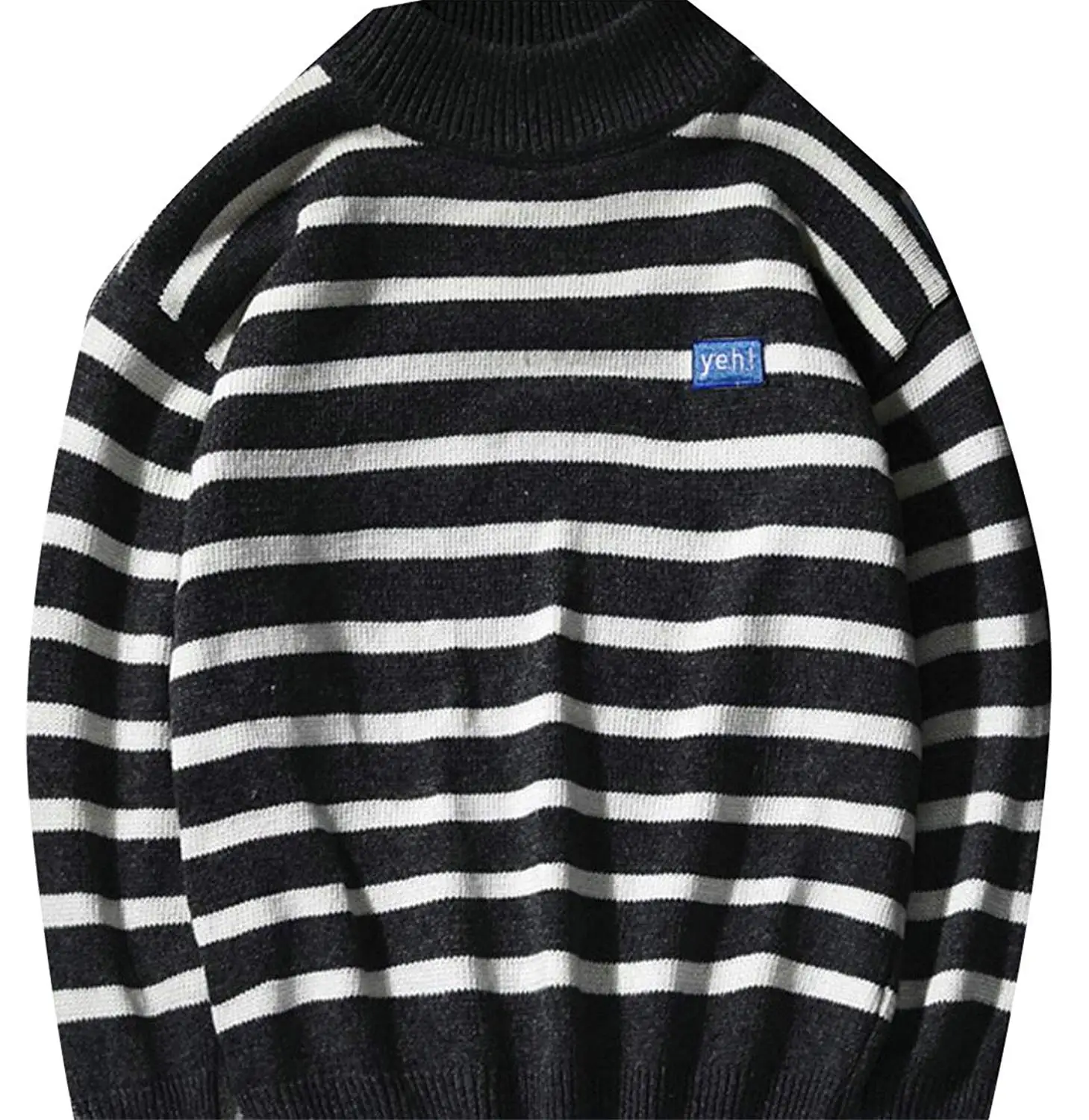 HTOOHTOOH Mens Knitting Christmas Printing Crewneck Slim Fashion Pullover Sweaters