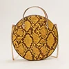 OEM ladies python snake leather shoulder long chain circle crossbody bags ring handbags