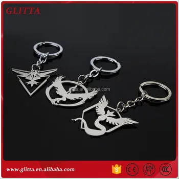 Newes Pokemon Go Keychain Team Valor Instinct Mystic Logo Team Tag