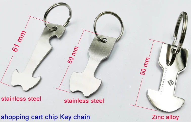 Instantly Removable Shopping Trolley Token Shopping Cart Tools Stainless Steel Shopping Cart Key Fob JiJiRuDU 2 Packs Shopping Cart Remover Key Fob Removable Stainless Steel 