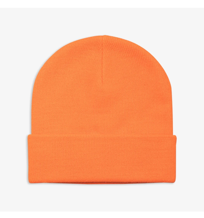 Wholesale Blank Cashmere Beanie Hats Solid Orange Cap Plain Acrylic ...