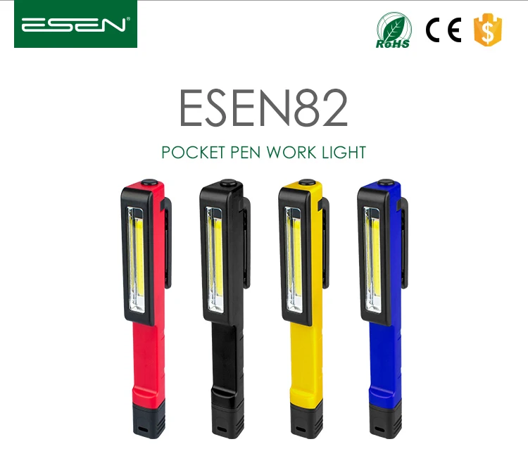 8 SMD LED Pocket Pen Torch Worklight Magnetic Inspection Lamp Flashlight Light 