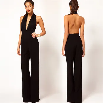 backless halter jumpsuit