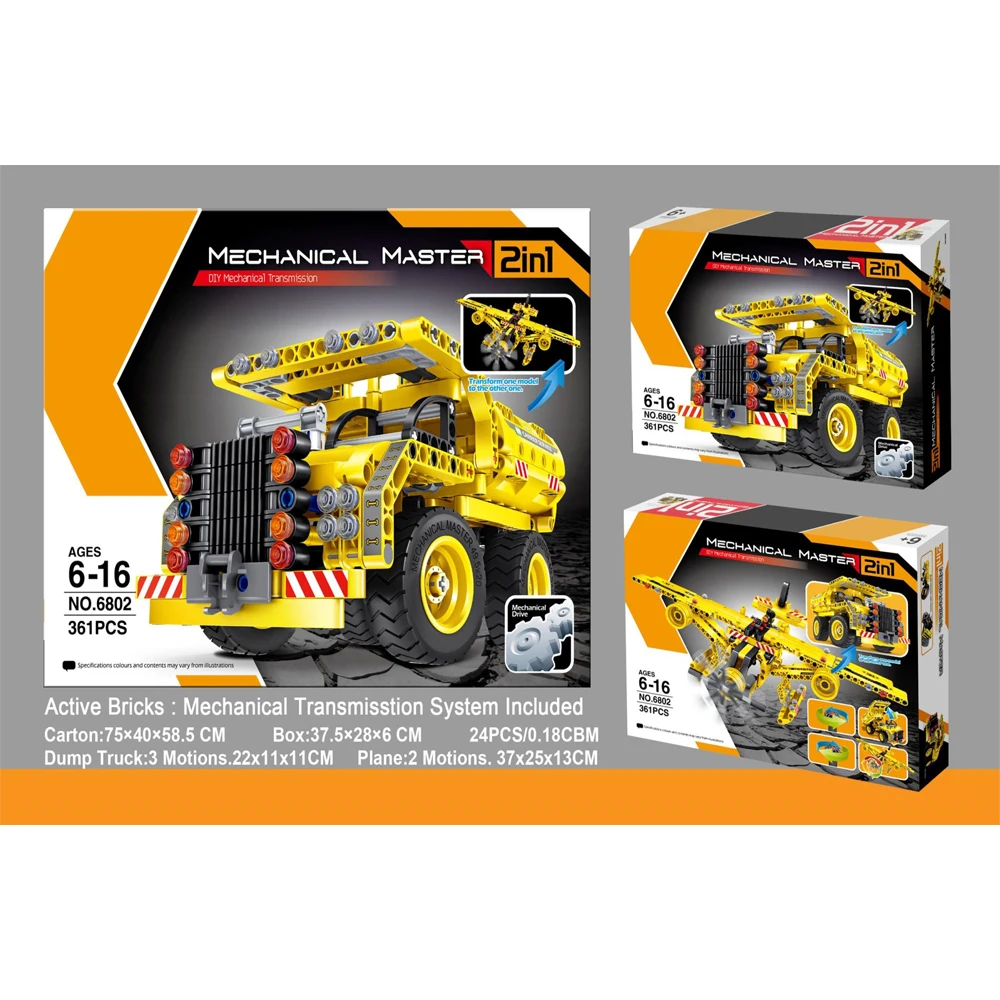 Blocks 361 Construction Building Blocks Kitstruck And Plane Set 2 In 1