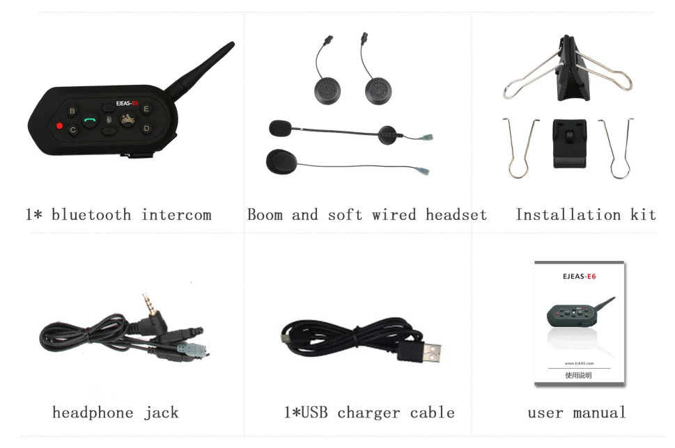 Best E6 Motorbike Interphone 1200 Long Distance Bt Intercom Ip65