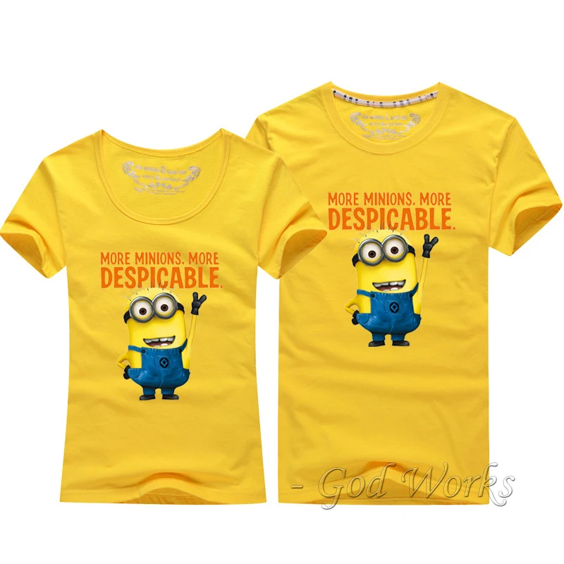 Minions t shirt Stuart tee Top lovers clothes t shirt Solid Tees carton Miss Minions Kevin